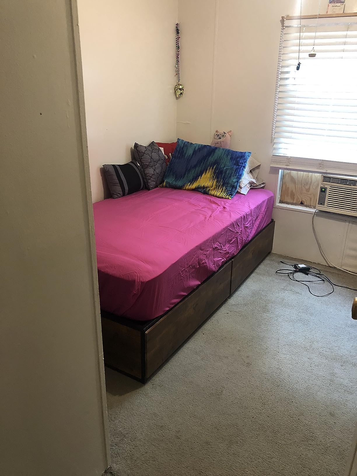 GAZHOME Twin Bed Frame with 2 XL Storage Drawers, Metal Platform Bed Frame with Footboard, 9 Strong Metal Slat Support/No Box Spring Needed/Easy Assembly/Space Saving Wood customer photo 2