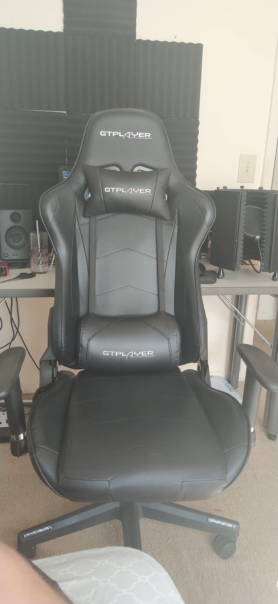 GTRACING Gaming Chair Racing Office Computer Ergonomic Video Game Chair Backrest and Seat Height Adjustable Swivel Recliner with Headrest and Lumbar Pillow Esports Chair (Red) customer photo 2