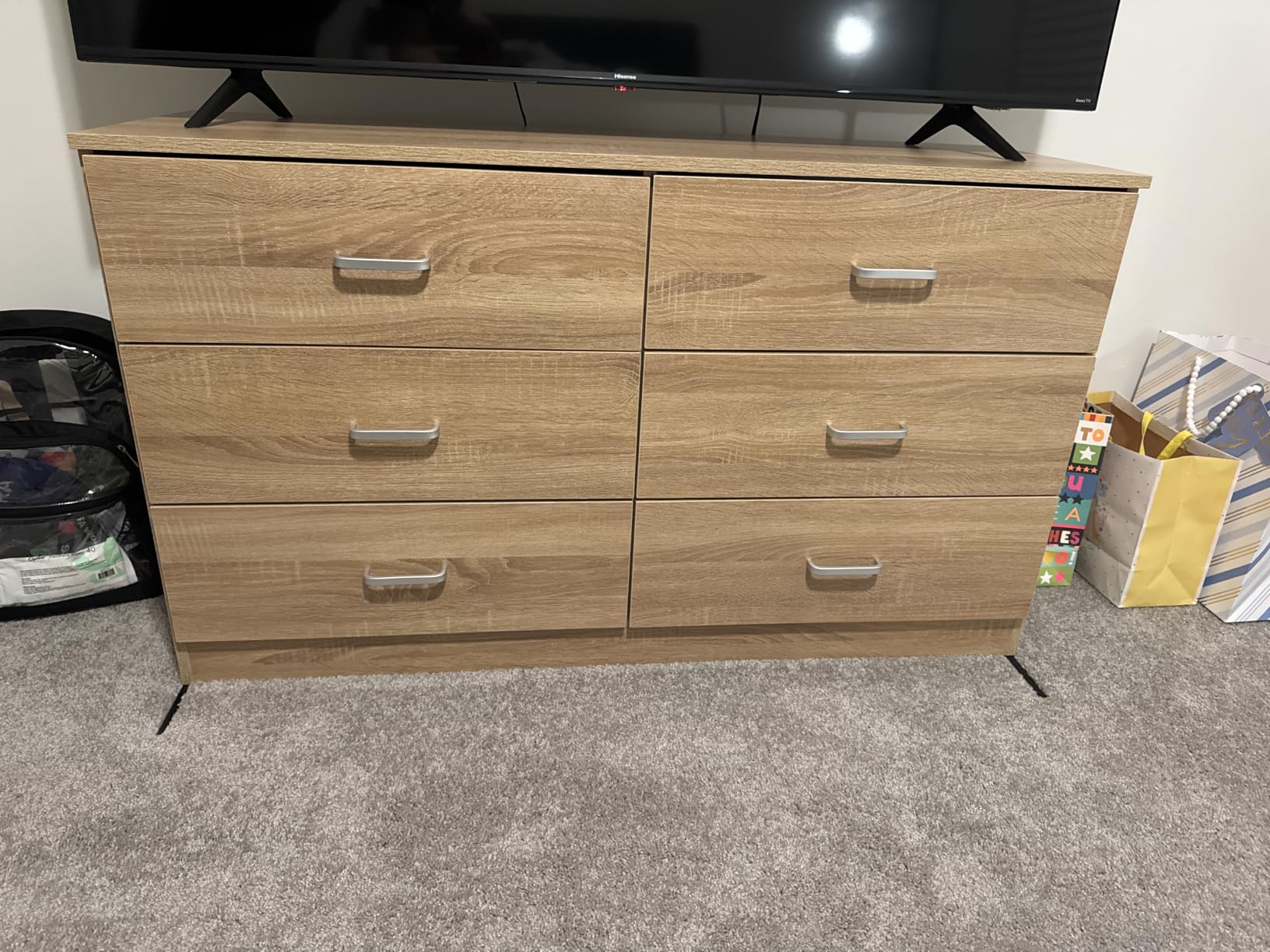 Bigbiglife Wood Dresser for Bedroom, 6 Drawer Double Dresser, Modern Chest of Drawers with Deep Drawers, Large Storage Organizer for Living Room, Closet (White) customer photo 1