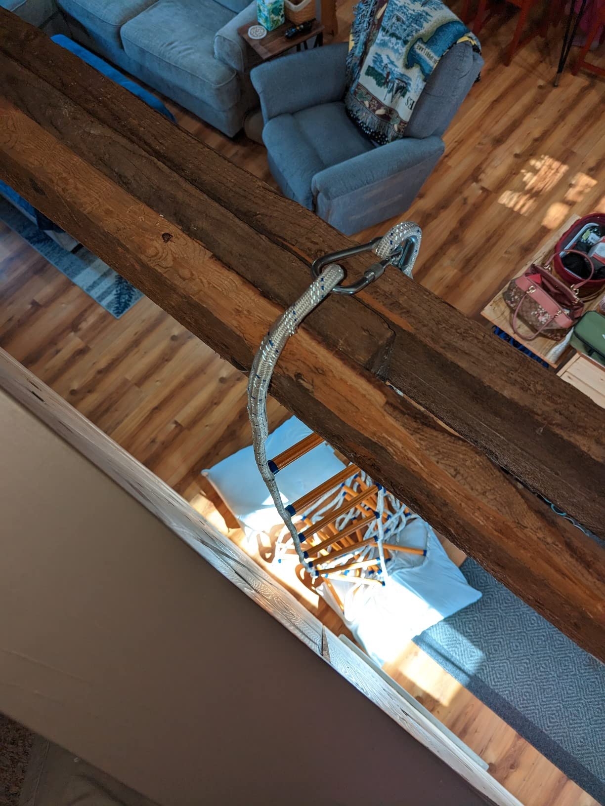Rope Ladder,13 Feet Emergency Fire Escape Ladders Flame Resistant Safety Rope Ladder with Hooks,Fast to Deploy Sturdy and Strong Portable and Reusable 2 Story,Weight Capacity up to 2000 Pounds customer photo 1