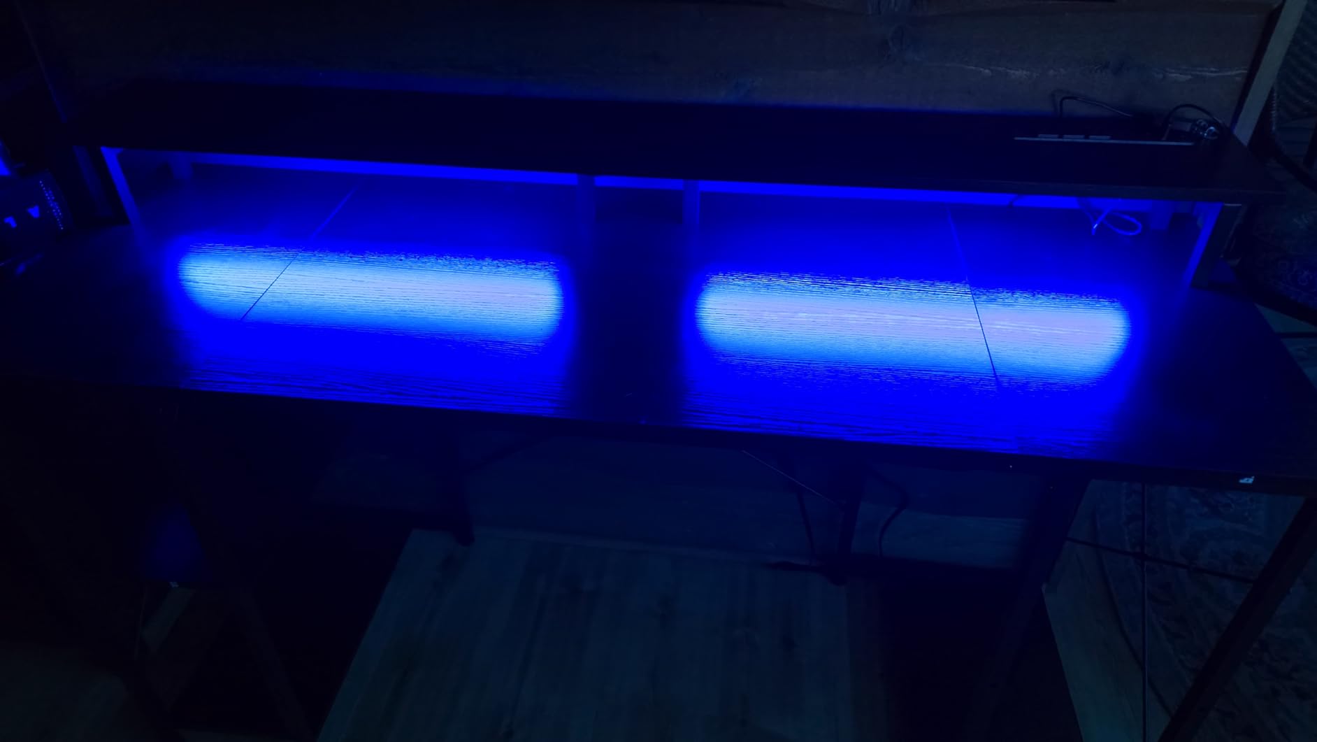 ODK 55 Inch Gaming Desk with LED Lights & Storage Shelves, Black customer photo 1