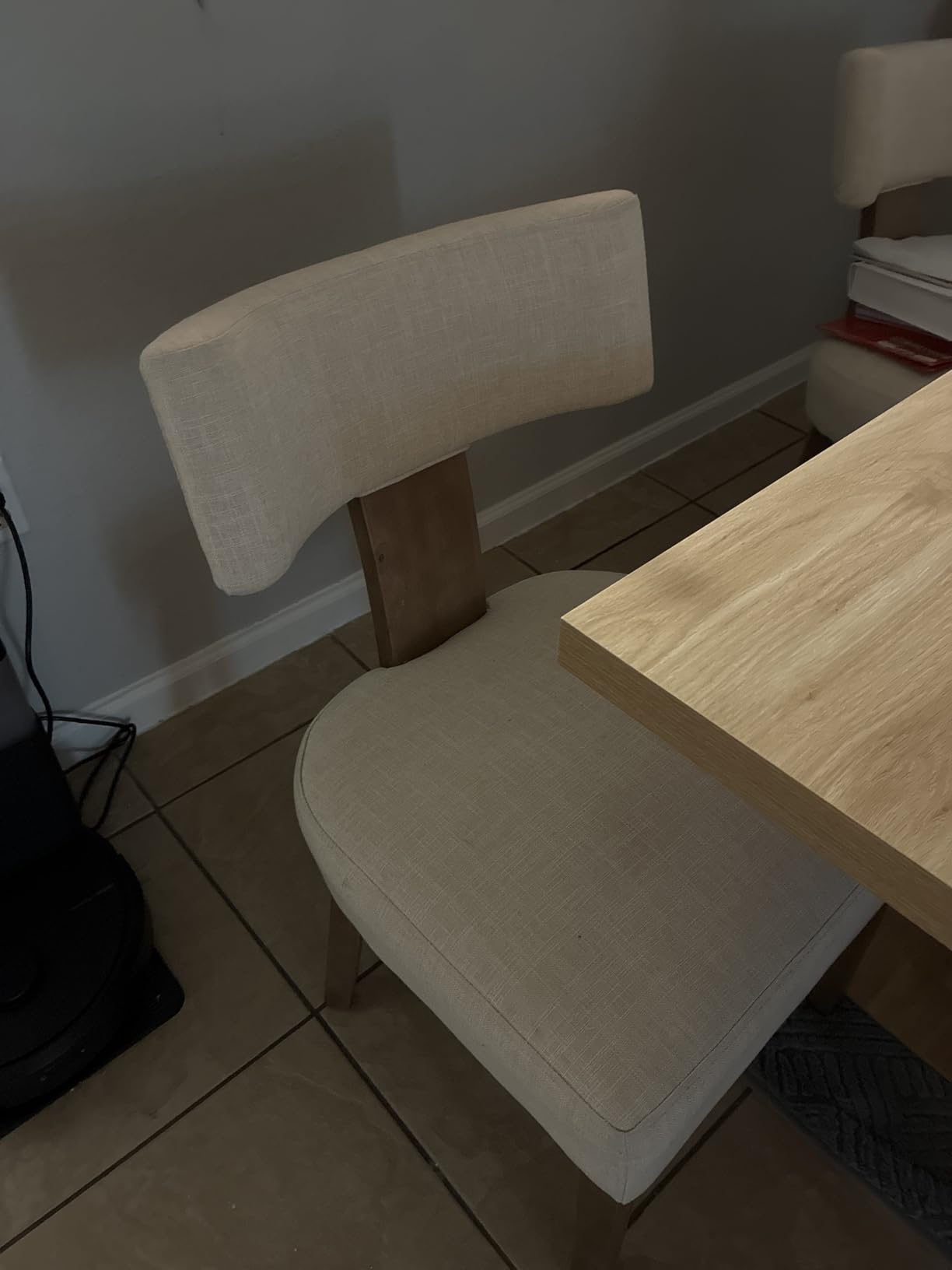 Modern Wooden Dining Chairs Set of 2 Fabric Upholstered Kitchen Chairs customer photo 1
