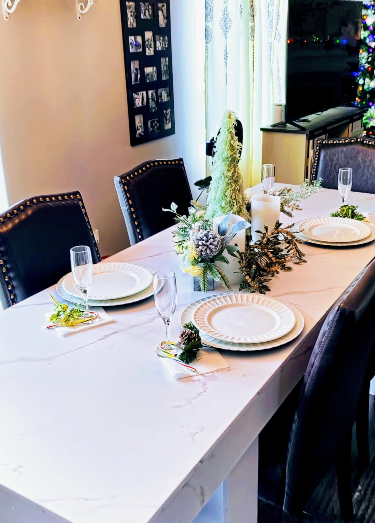 DUMOS Dining Chairs Set of 4, Modern PU Leather Kitchen Table Chairs customer photo 1