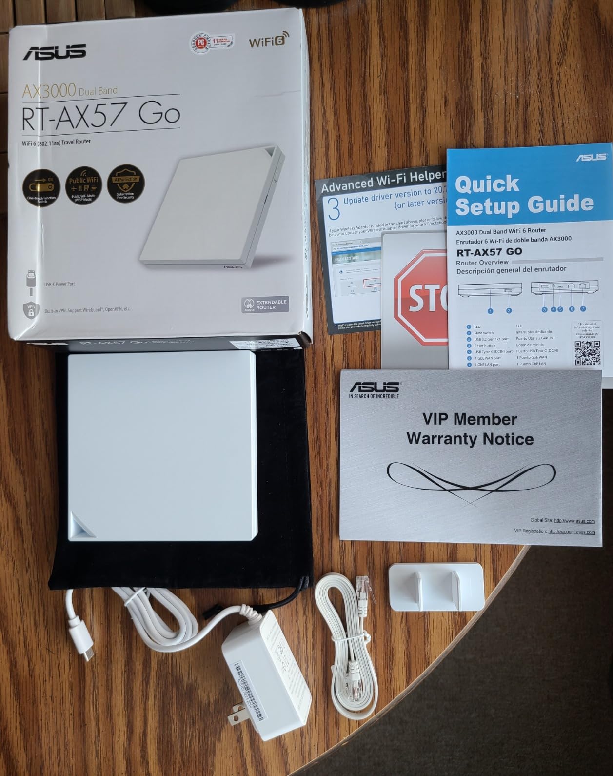 ASUS RT-AX57 GO -AX3000 Dual Band WiFi 6 Portable Travel Router, 4G/5G tethering, Public WiFi (WISP) Mode, Advance Network Security, VPN, AiMesh, Guest Portal, RV/Cruise/Mobile, USB-C Powered. customer photo 1
