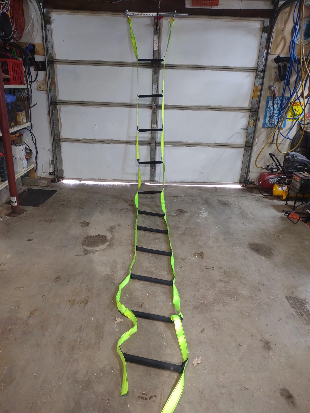Fire Escape Ladders, 16.4FT Emergency Rope Ladder with 2 Hooks for 2-3 Story Homes, Portable Multi-use Quick Deployment Rope Ladders for Balcony Tree Window customer photo 2