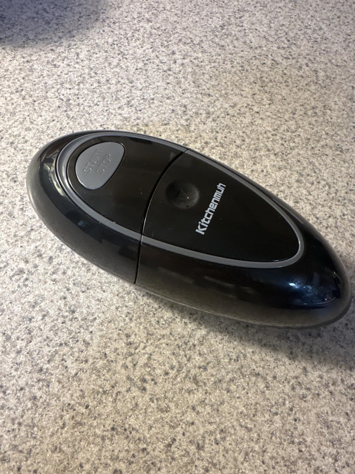KITCHENMUH One Touch Electric Can Opener Fits All Can Sizes for Seniors with Arthritis, Battery Operated Can Opener with Smooth Edge, Food Safe Automatic Can Opener for Kitchen (Black+Grey) customer photo 1