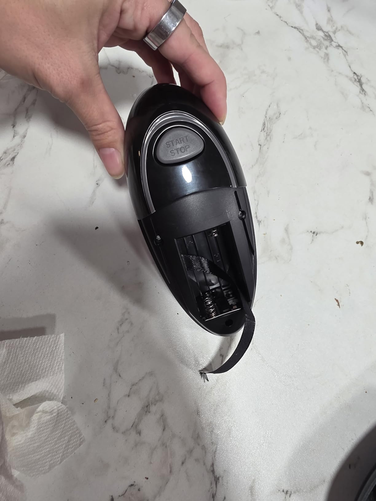 KITCHENMUH One Touch Electric Can Opener Fits All Can Sizes for Seniors with Arthritis, Battery Operated Can Opener with Smooth Edge, Food Safe Automatic Can Opener for Kitchen (Black+Grey) customer photo 2