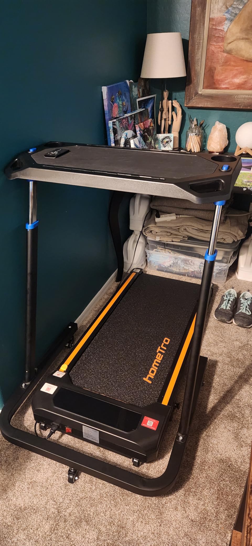 Bike Desk - Rolling Laptop Cart for Stationary Bike or Trainer - Adjustable Standing Desk to Exercise While Working or Watching TV by RAD Cycle customer photo 2