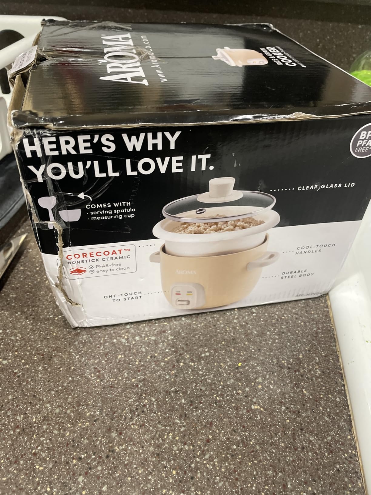 AROMA® Mini Rice Cooker, 2-Cup (Uncooked) / 4-Cup (Cooked), Grain Cooker, Soup Maker, Oatmeal Cooker, Auto Keep Warm, 1 Qt, Milk Tea, ARC-302NGMT customer photo 1