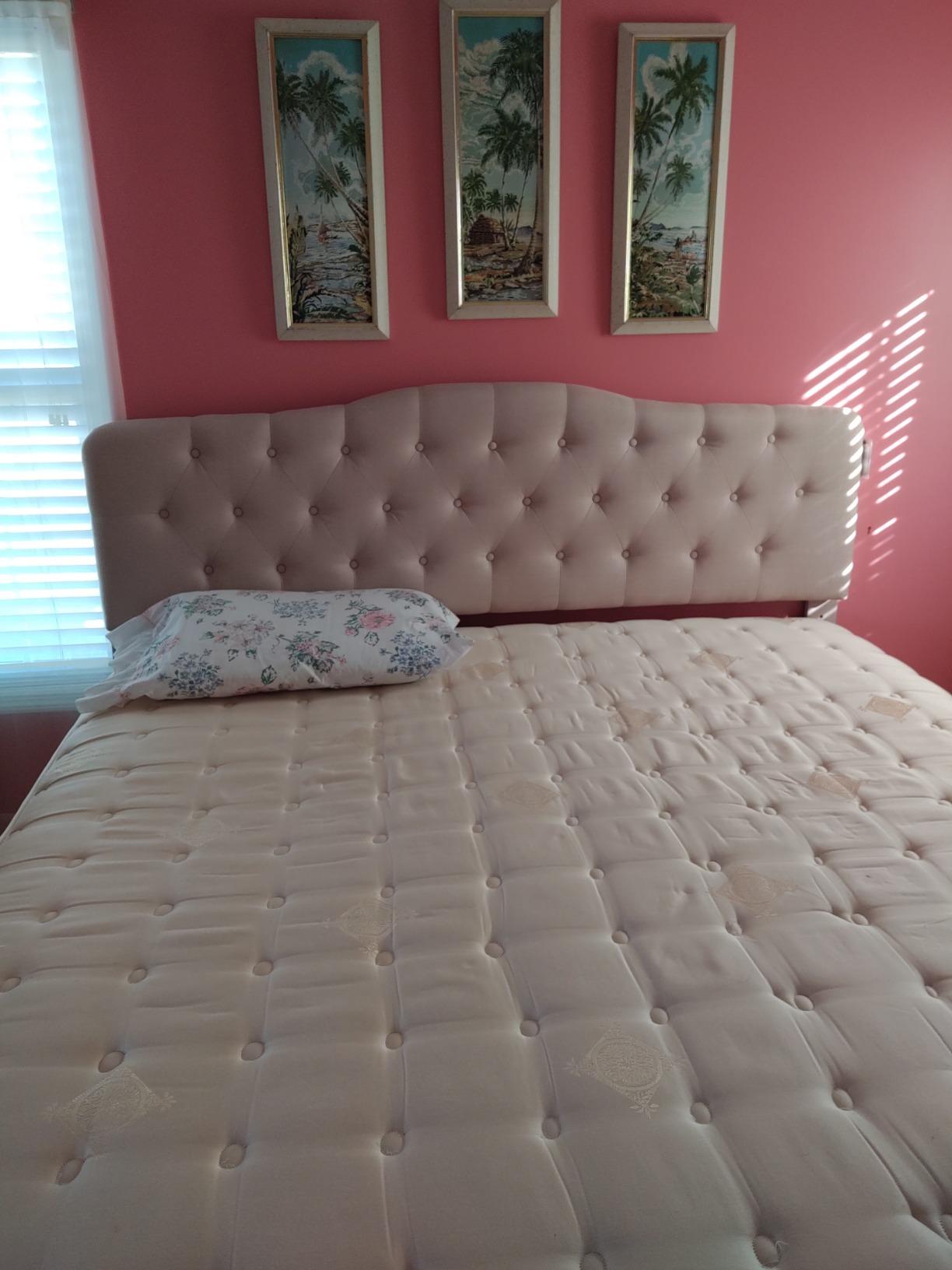 Rosevera Givanna Adjustable Height Headboard with Linen Upholstery and Button Tufting for Bedroom, King, Classic Beige customer photo 1