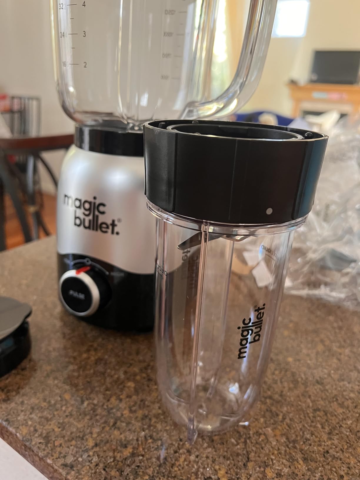 magic bullet Combo Blender, 600W, 48oz Pitcher, 16oz Cup with To-Go Lid, Easy Cleaning, Cross Blade, for Smoothies, Sauces, Shakes, Salsa, Hot Blends, Silver, MBF50200 customer photo 1