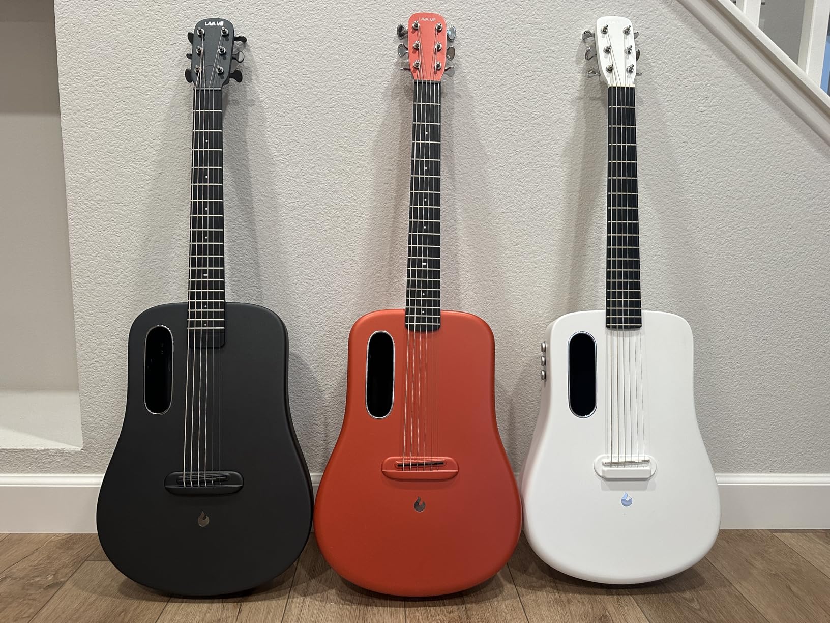 LAVA ME AIR Portable Carbon Fiber Electric-Acoustic Guitar. Travel Guitar for Beginners with Onboard Effects and Magnetic Pickup. Silver customer photo 1