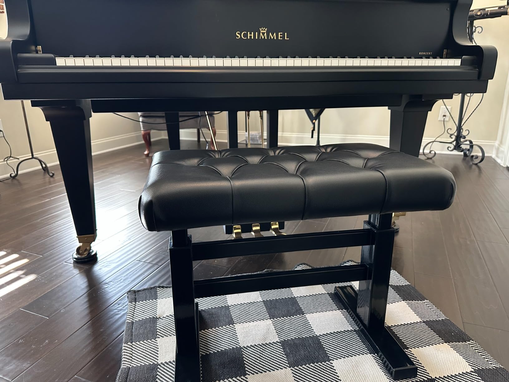 lumizone Hydraulic Lifting Piano Bench Height Adjustable Tufted customer photo 1