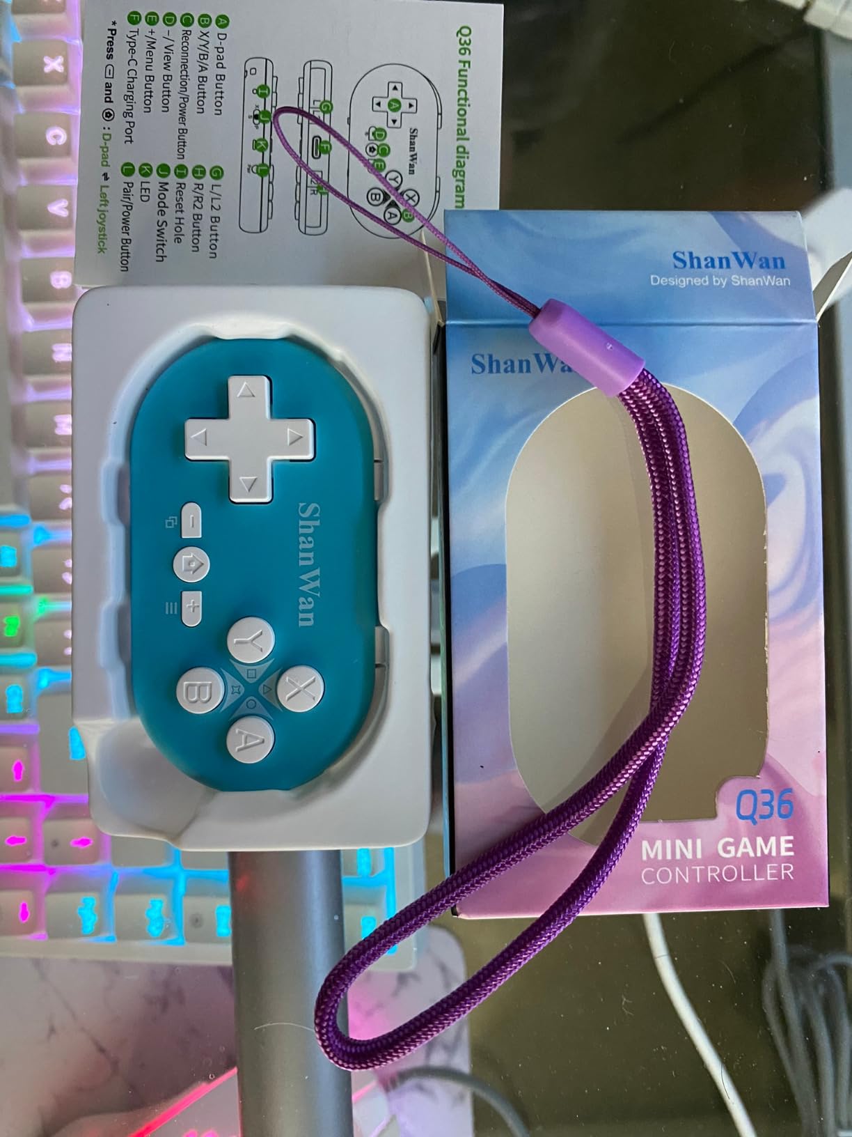 ShanWan Bluetooth Gamepad Keychain Sized Mini Controller for Switch, Windows, Android, iOS & PS4(Green) customer photo 2
