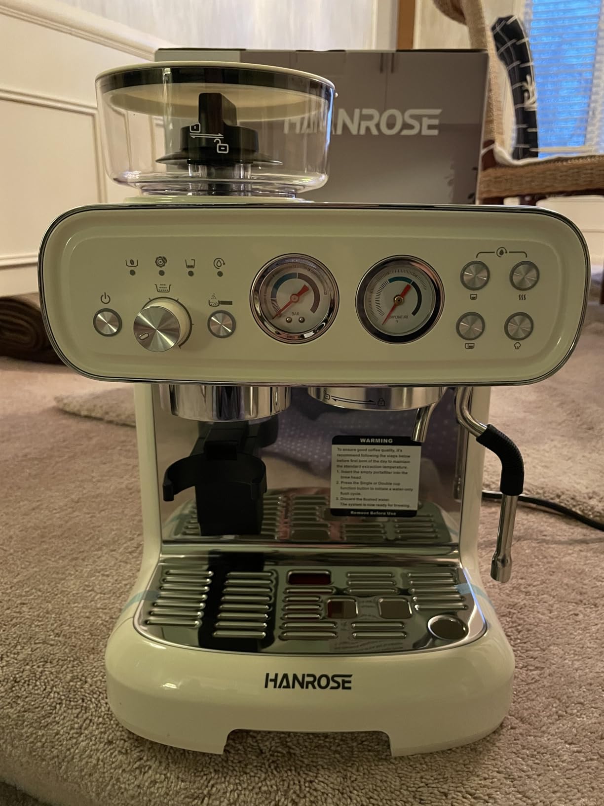 Espresso Machine with Grinder and Milk Frother, 20 Bar ULKA Pump customer photo 2