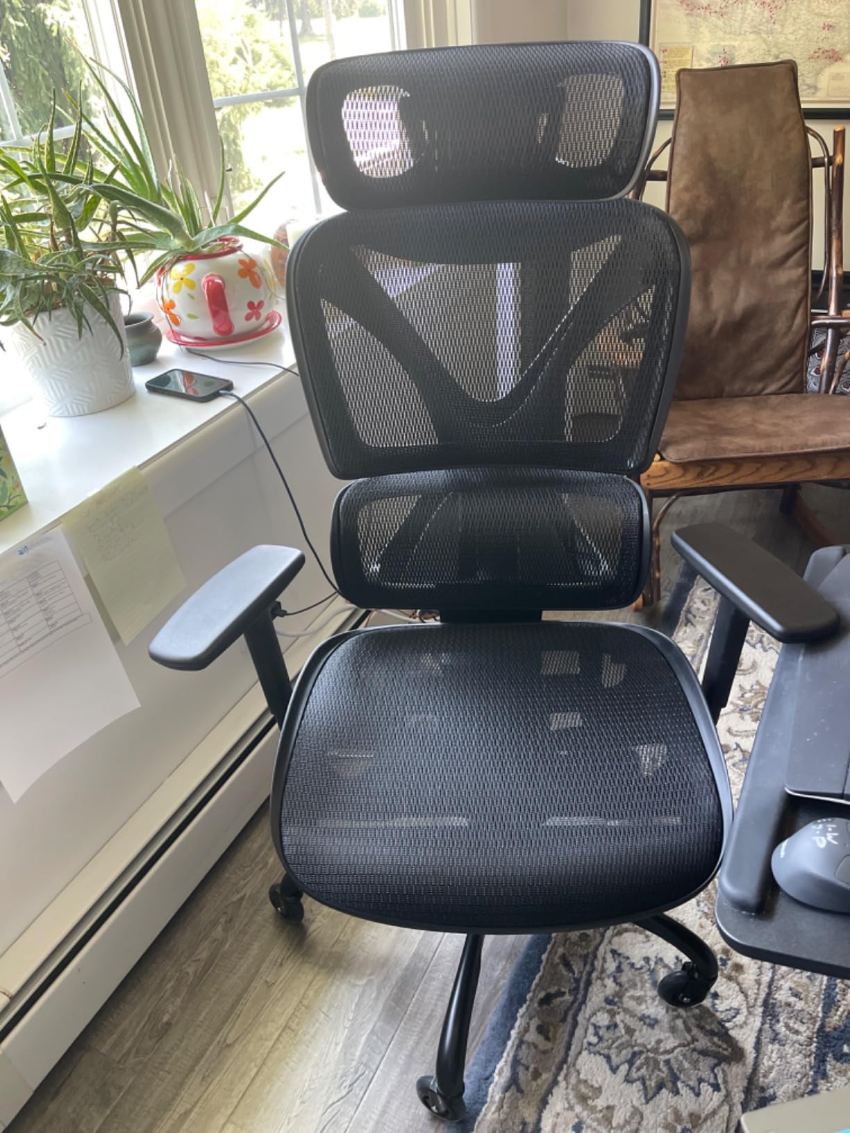 GABRYLLY Ergonomic Office Chair, Big and Tall Mesh Chair with Lumbar Support, 3D armrest - 215° Rotation, Adjustable Headrest & Soft Seat, Durable Computer Chair 350LBS for Work Gaming customer photo 2