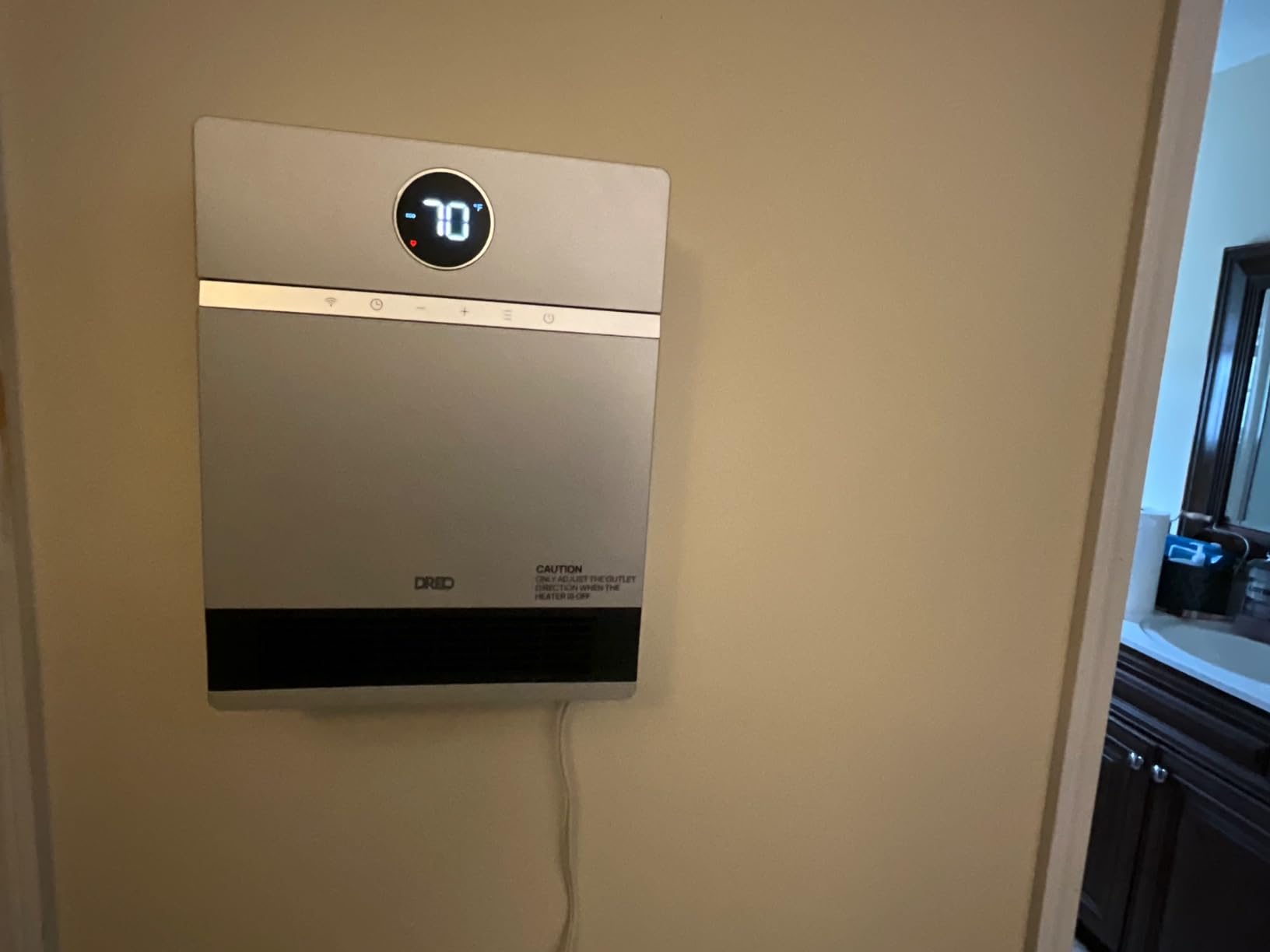 DREO Smart Electric Wall Heater for Indoor Use, Bathroom, Works with Alexa customer photo 2