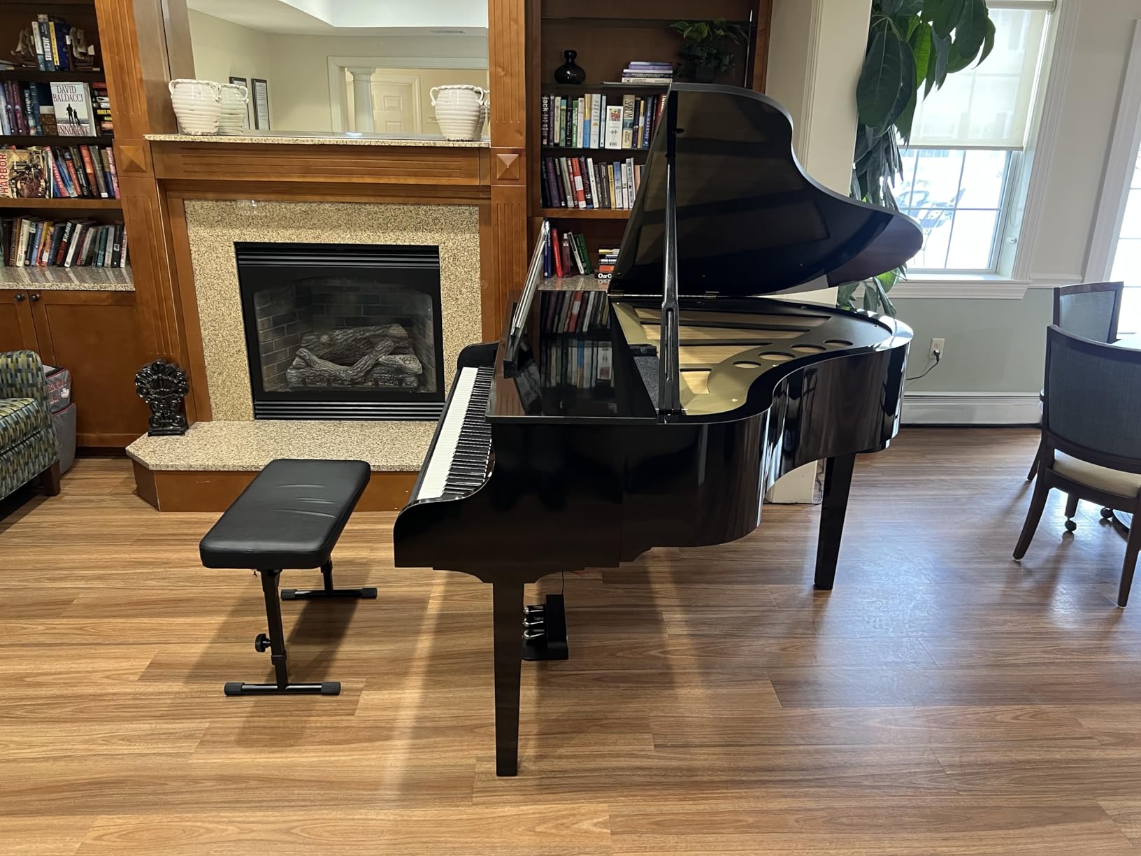 Liquid Stands Foldable Dual Adjustable Piano Bench with Black Cushion customer photo 2