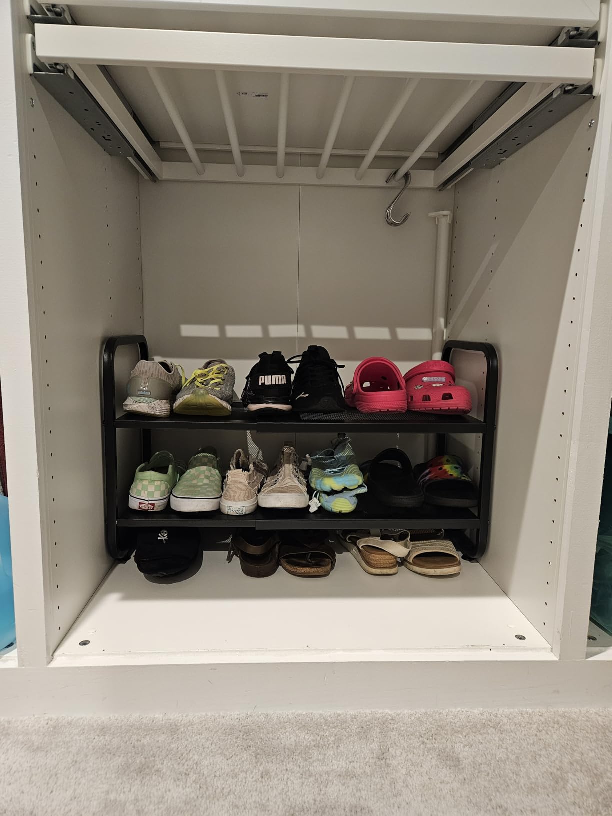Expandable Metal Shoe Rack for Closet, Entryway & Garage, 2-Tier, Black customer photo 1