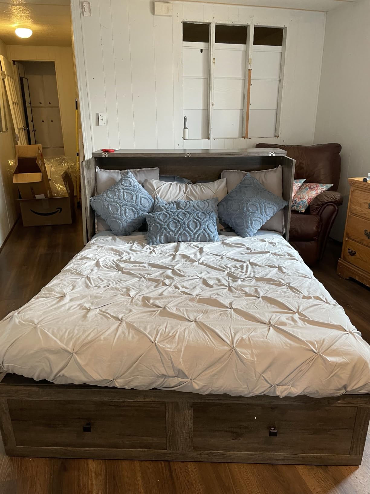 AMERLIFE Queen Murphy Bed with Storage & Charging Station customer photo 2