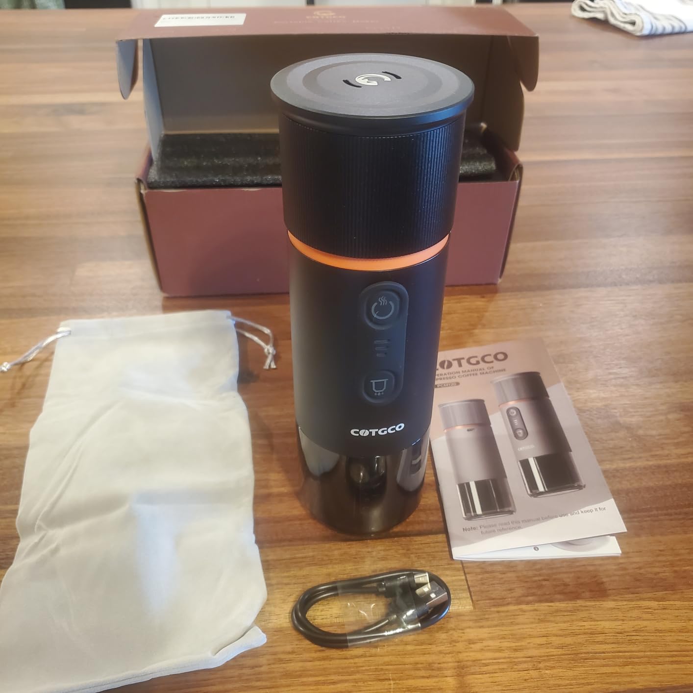 Portable Espresso Coffee Maker, Travel Coffee Maker for Camping, 20 Bar Self‑Heating Rechargeable with USB-C, with NS Capsule for Car/Travel/Camping customer photo 1