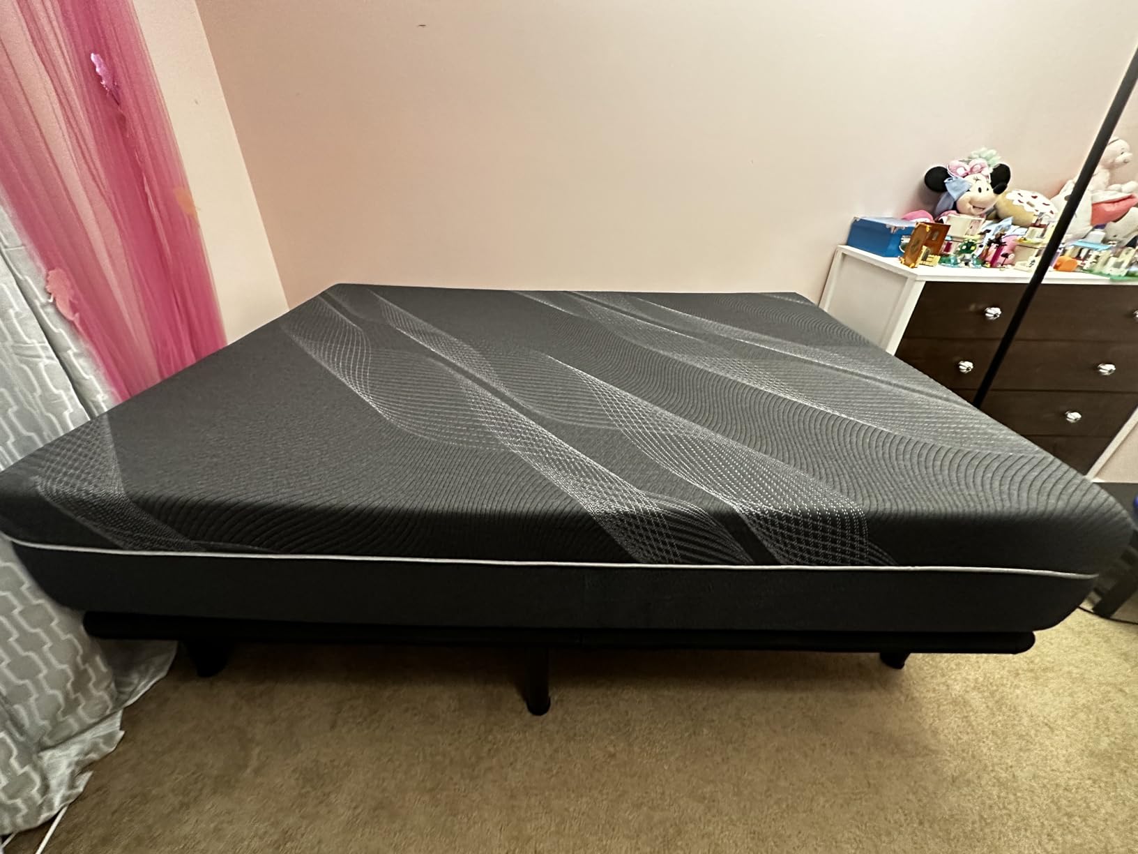 Dyonery Split King Adjustable Bed Base + 14 Inch Memory Foam Mattress customer photo 1