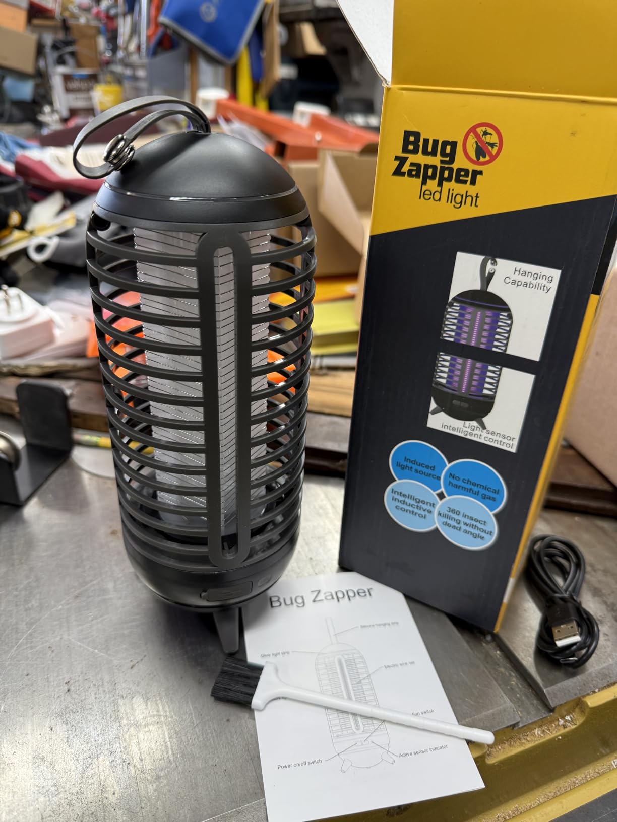 Cordless Bug Zapper Outdoor Rechargeable 2 in 1 Wireless Mosquito Killer Lamp 2500mAh Bug Zapper Electric Trap Ideal Fly Zapper Indoor for Patio, Home, Backyard, Yard, Garden, Campsite (Black) customer photo 1