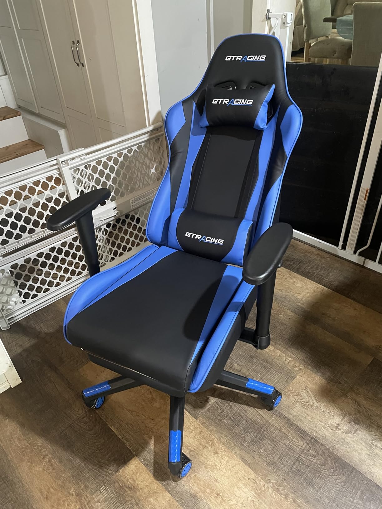 GTPLAYER Gaming Chair with Footrest, Ergonomic Computer Game Desk Chair, Reclining Gamer Chair Seat Height Adjustment, Swivel Rocker with Headrest and Lumbar (Gray) customer photo 2