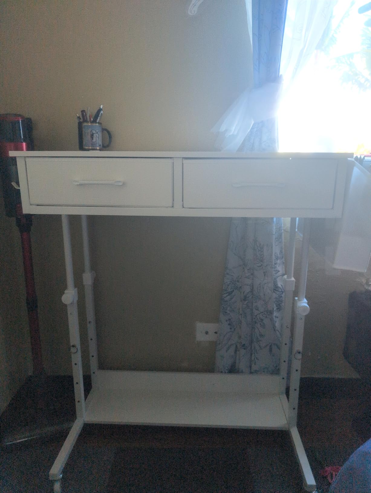 WINAZ Rolling Standing Desk with Drawers, Small Mobile Desk on Wheels customer photo 1