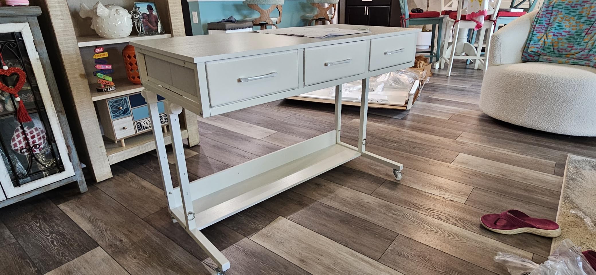 WINAZ Rolling Standing Desk with Drawers, Small Mobile Desk on Wheels customer photo 2
