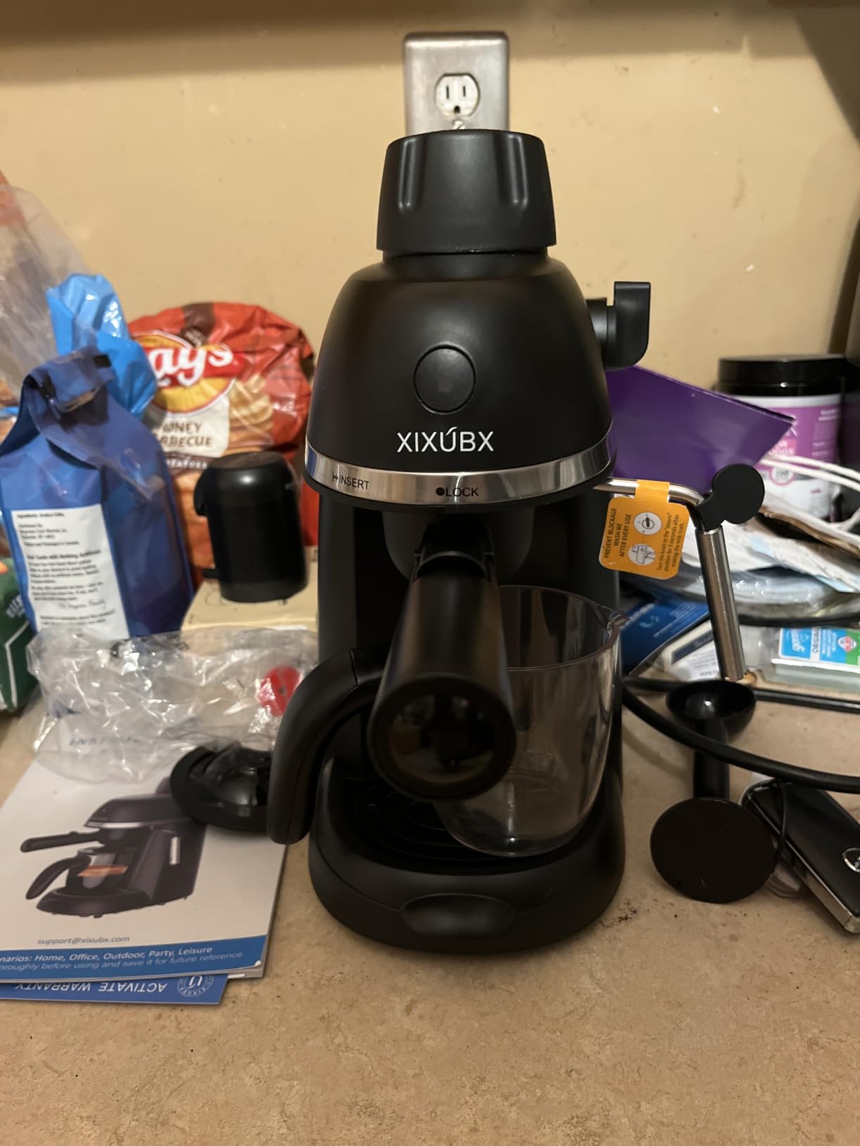 XIXUBX Compact Espresso & Cappuccino Machine, 3.5 Bar with Steam Wand customer photo 1
