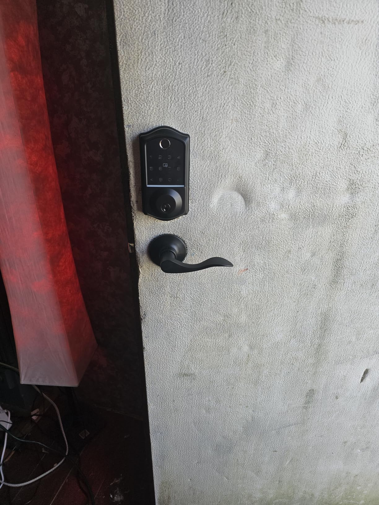 Veise VE017-L Fingerprint Smart Lock with 2 Lever Handle Set, Satin Nickel customer photo 1