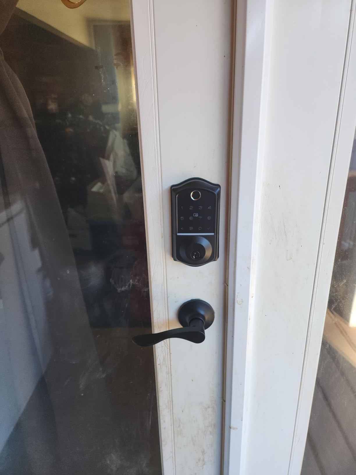 Veise VE017-L Fingerprint Smart Lock with 2 Lever Handle Set, Satin Nickel customer photo 2