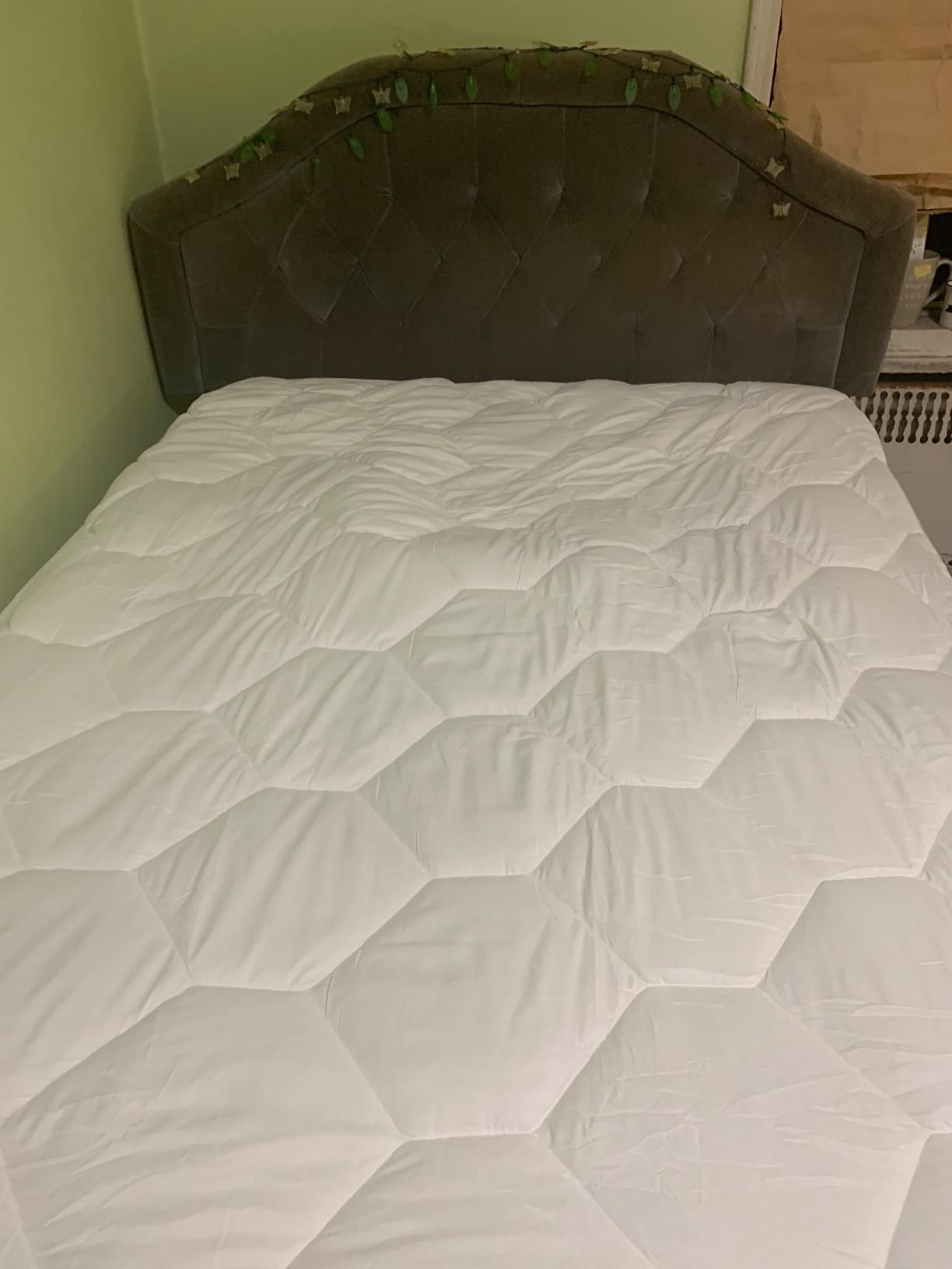 Favorland Mattress Topper King Size - Cooling Extra Thick Breathable Viscose Made from Bamboo Mattress pad - Soft Quilted Fitted Mattress Cover with 900 GSM Down Alternative Fill (8-21”Deep Pocket) customer photo 1
