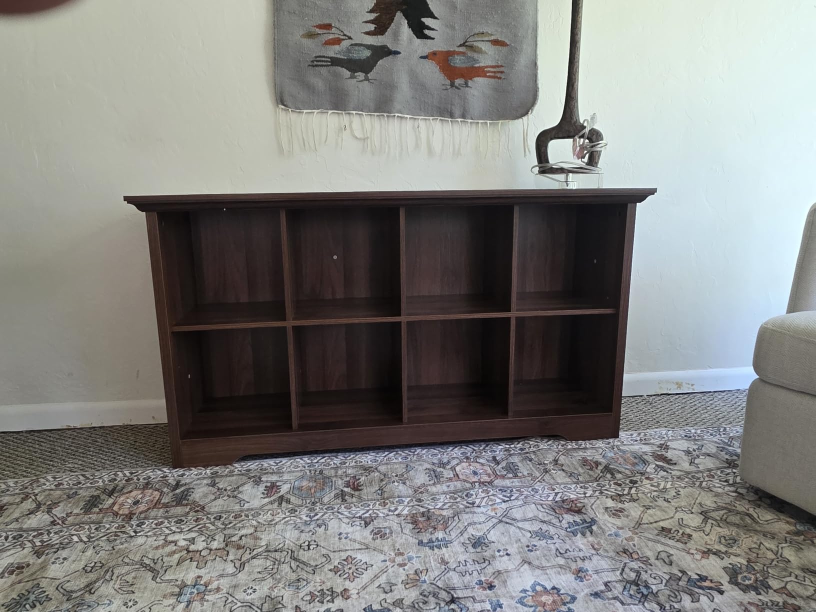 OSCHF 8-Cube Open Bookcase with Base, 2-Tier Low Cabinet, Walnut customer photo 2