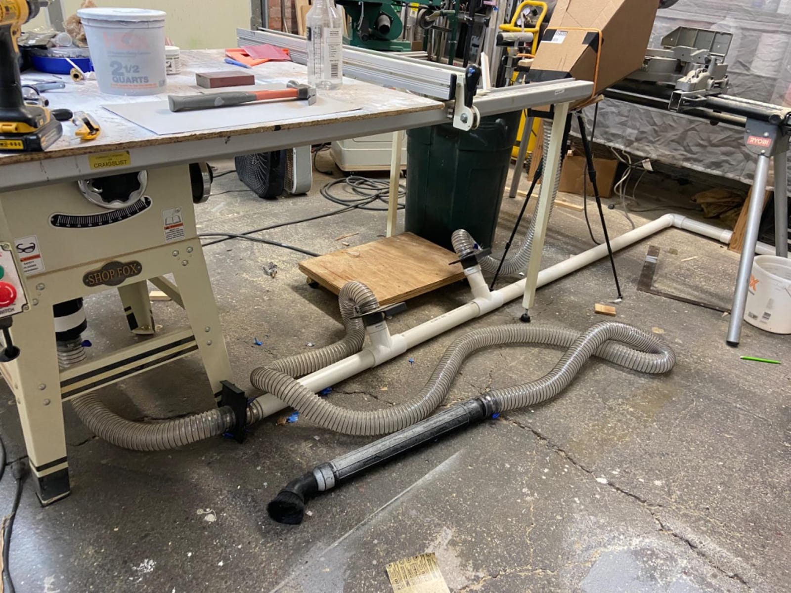 PVC Dust Collection Hose w/4 Thumbscrew Clamps 4