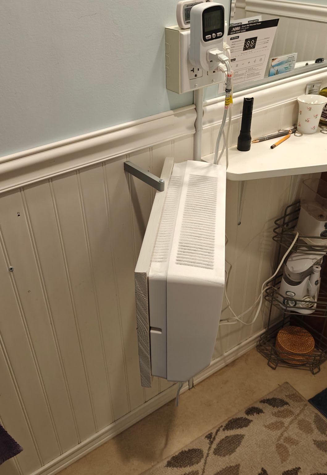 JNDRO Wall-Mounted Space Heater with Thermostat and Remote Control customer photo 2