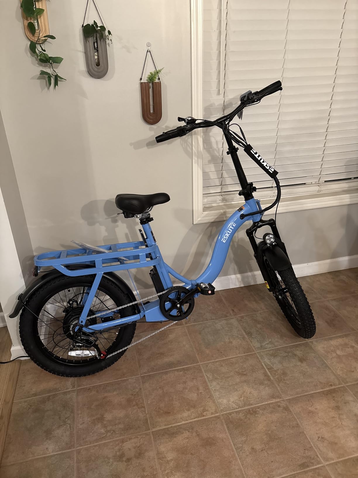 ESKUTE Electric Bike for Adults – 1200W Peak Motor, Folding 20x3 Fat Tire E‑Bike, 48V 13Ah Battery, Step‑Through Cargo Fold Ebike, NFC Unlock, 20+ MPH, 7‑Speed, Up to 55 Miles customer photo 1