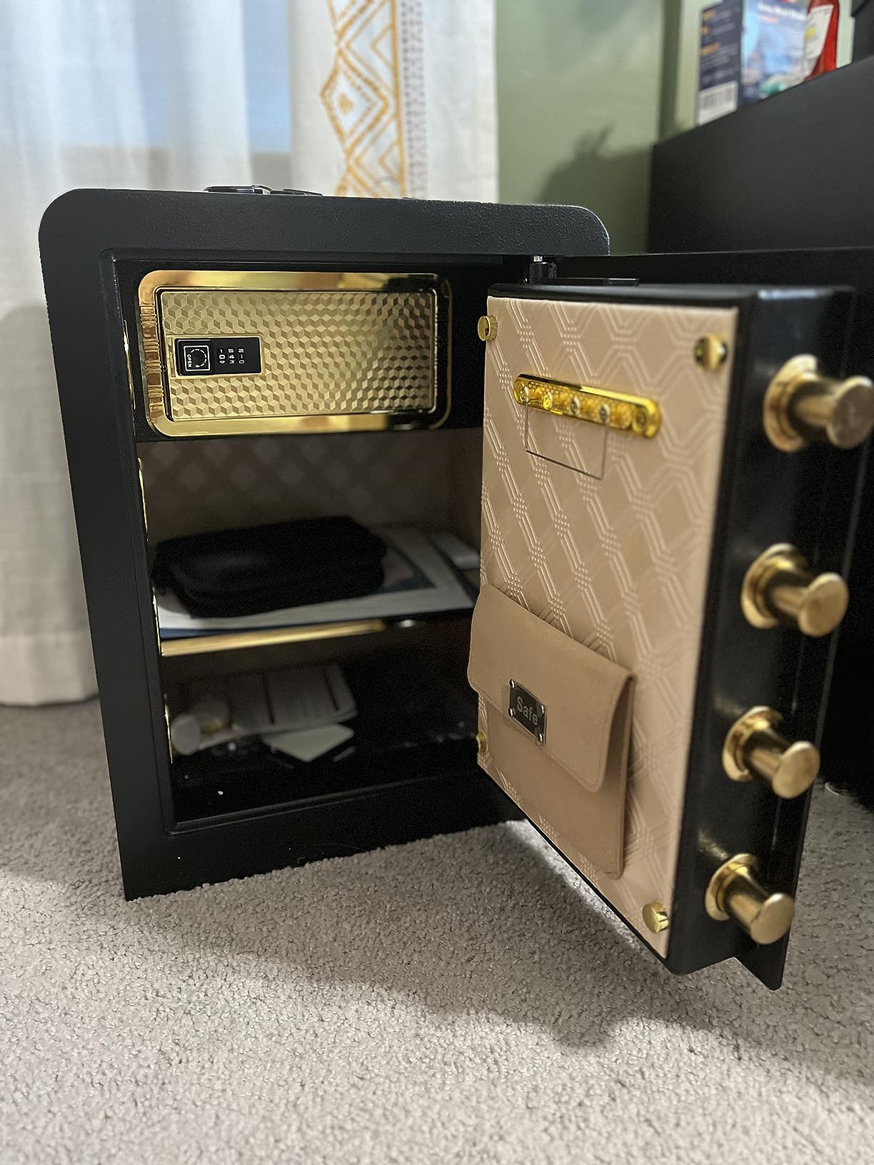 3.3 Cuft Large Home Safes Water and Fireproof, Anti-theft Floor Safe for Home Use with Programmable Keypad, Alarm System and Spare Keys, Digital Home Safe Box for Valuables, Medicine customer photo 1
