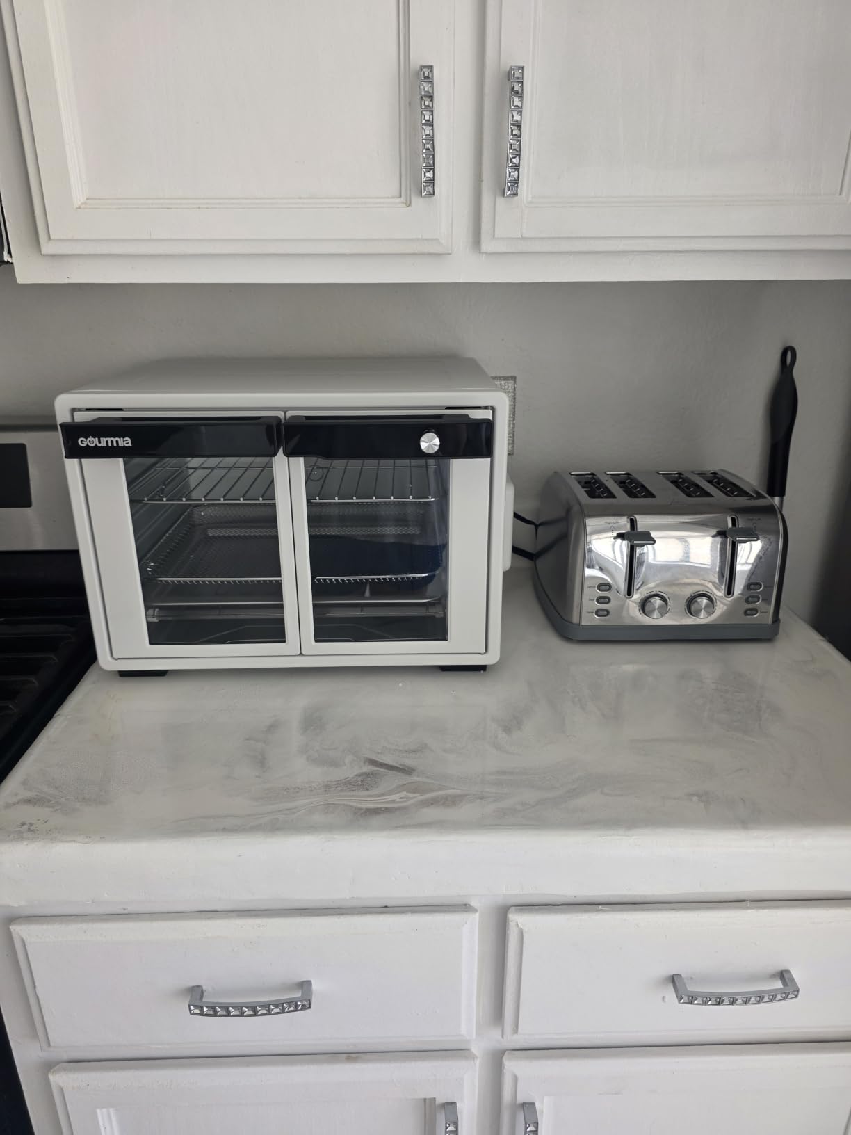 Gourmia French Door Digital Air Fryer Oven - XL 25QT Capacity, 12 Presets, FryForce 360° Tech, Dehydrate, Proof, Slow Cook, Fits 13” Pizza, 1700W, Stainless Steel customer photo 1