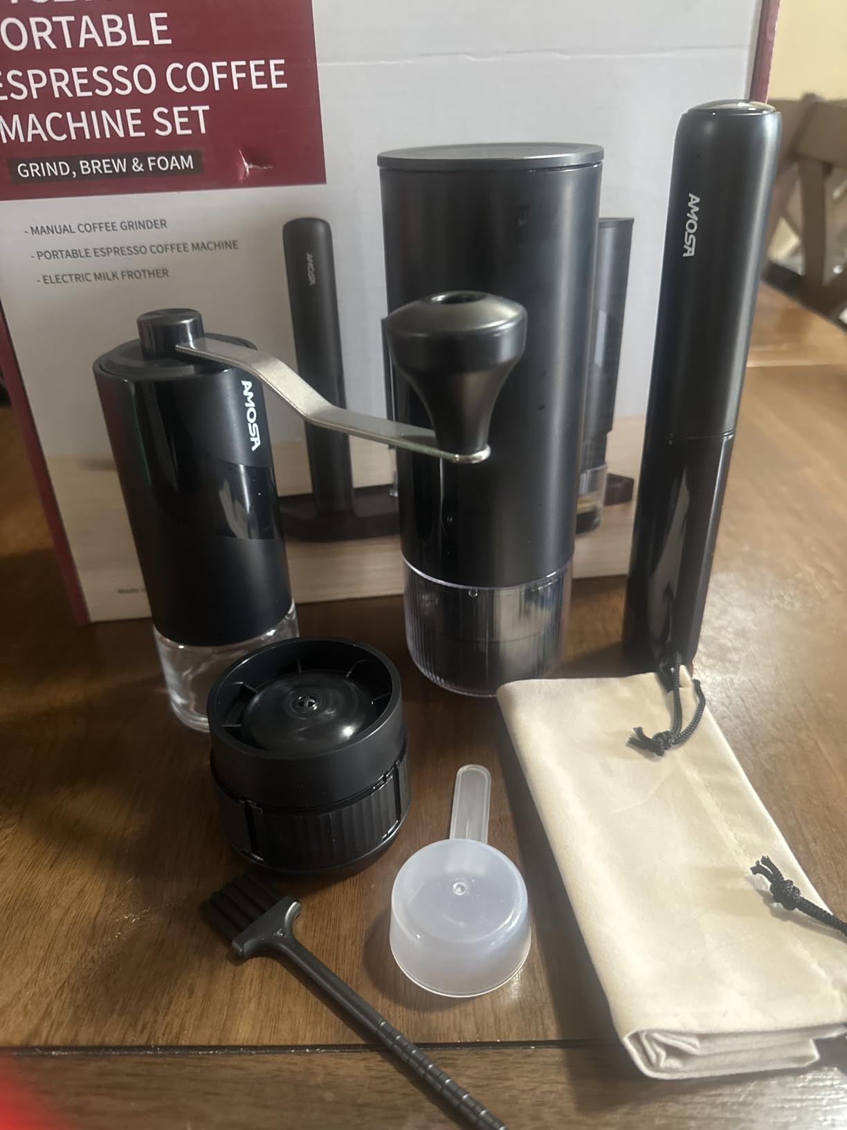 All in 1 Portable Electric Espresso Machine & Coffee Grinder & Milk Frother customer photo 1