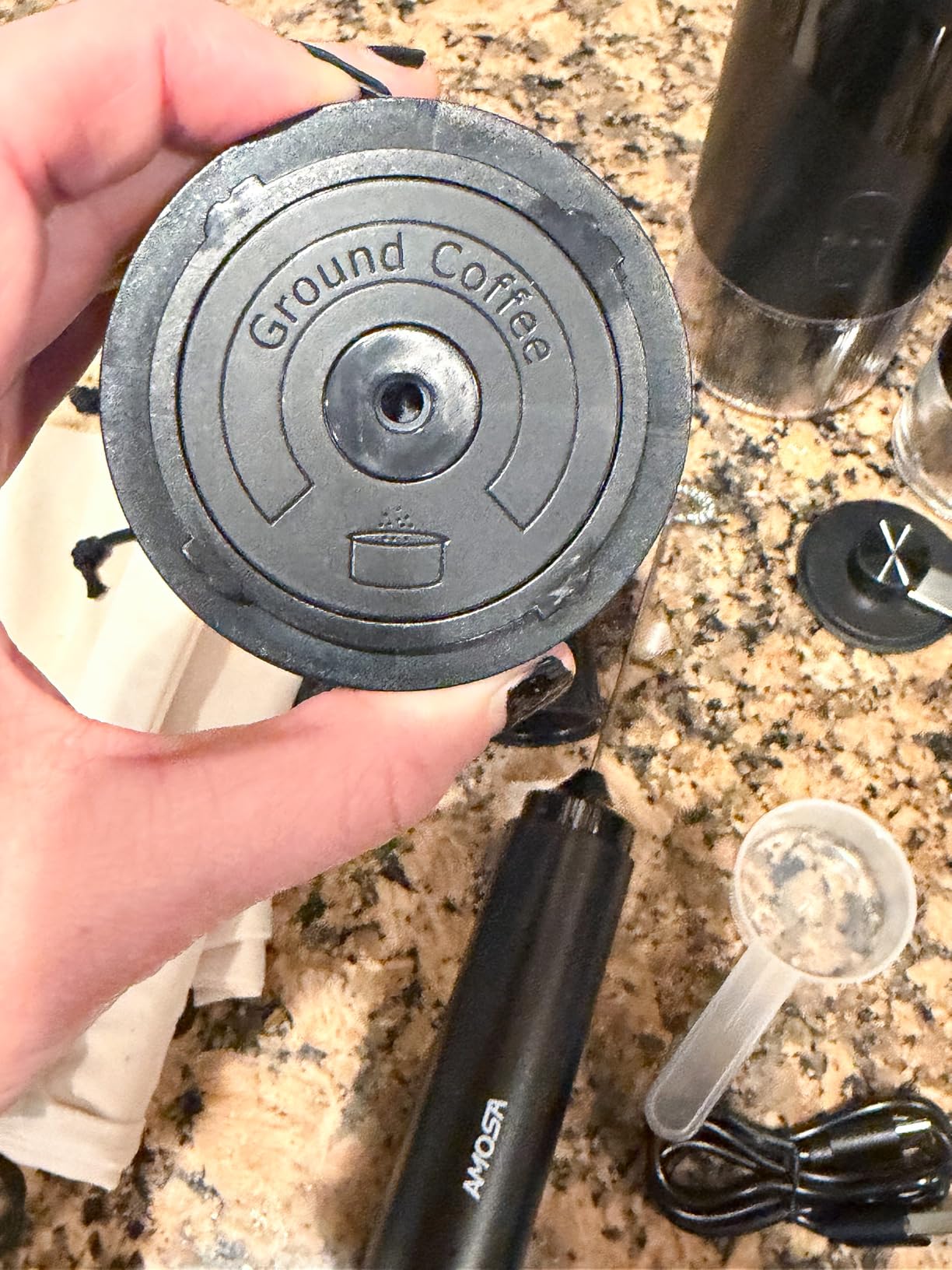 All in 1 Portable Electric Espresso Machine & Coffee Grinder & Milk Frother customer photo 2