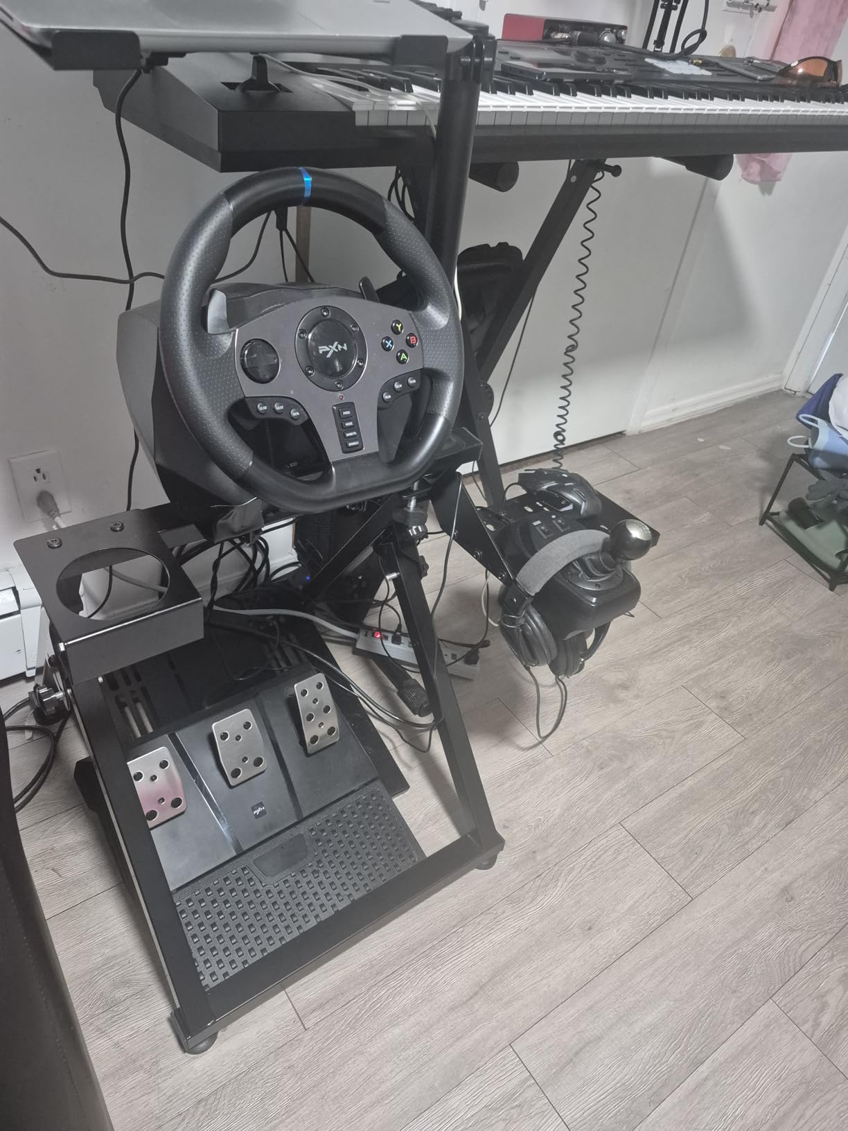 CAMMOO High Compatible Racing Wheel Stand Fits Handbrake, with Cup Holder customer photo 1