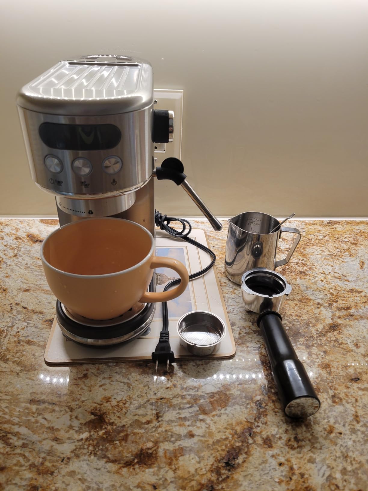 Neretva Espresso Machine 20 Bar Super Compact Espresso Coffee Machine-Beige customer photo 1