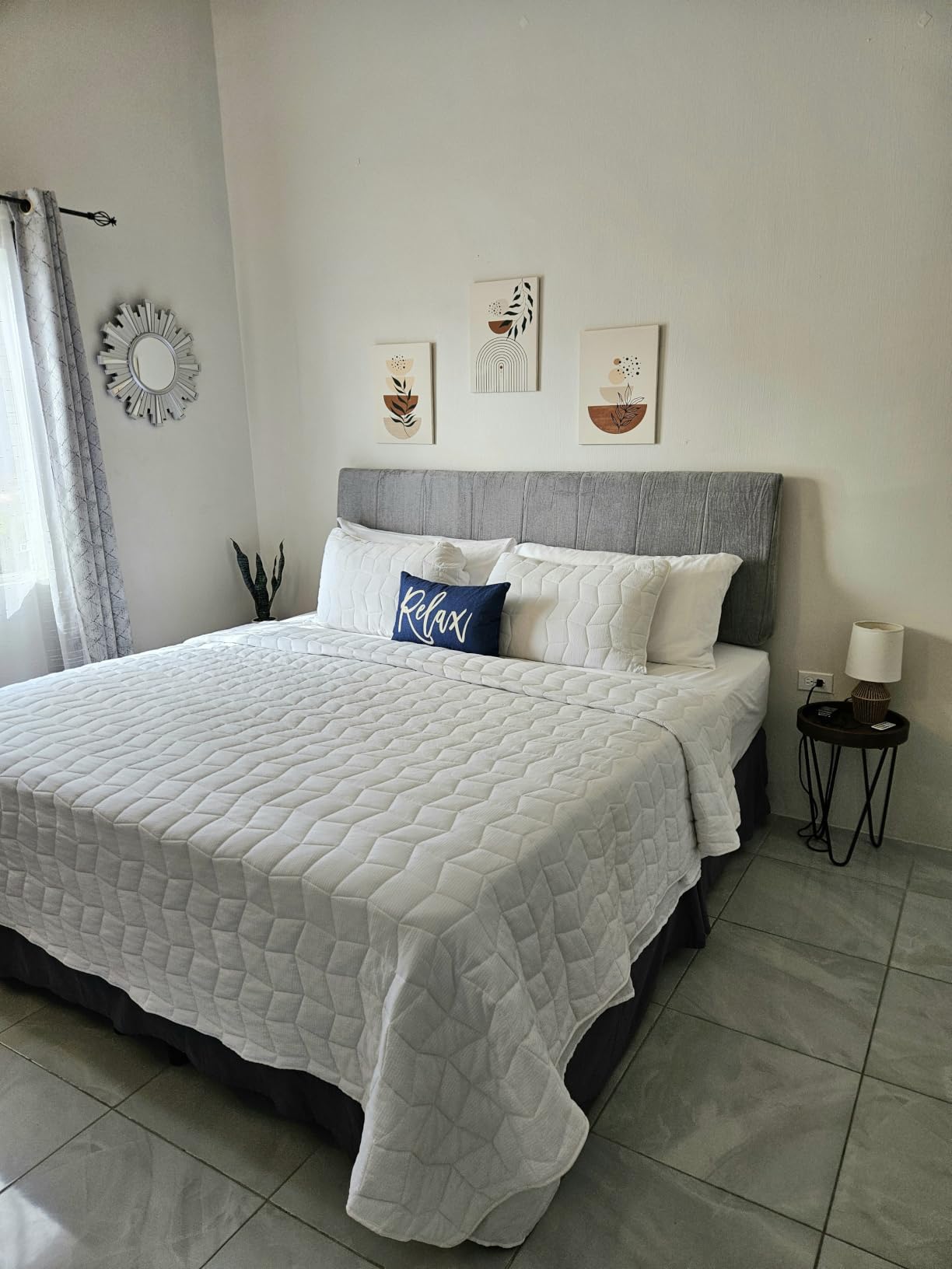 King Size Headboard Only-No Assembly Required, Beige customer photo 2