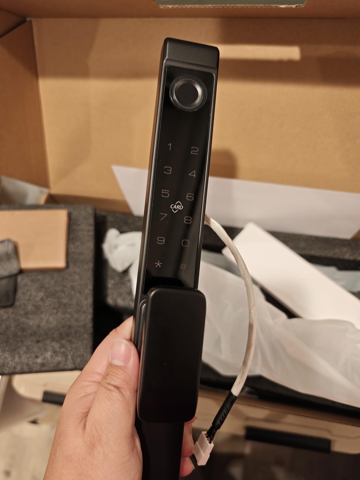 Fingerprint Sliding Glass Door Lock, Door Lock with RFID Fingerprint Remote Unlock, Keypad Electronic Digital Biometric Mortise Smart Lock for Double Hook Patio Sliding Door customer photo 1