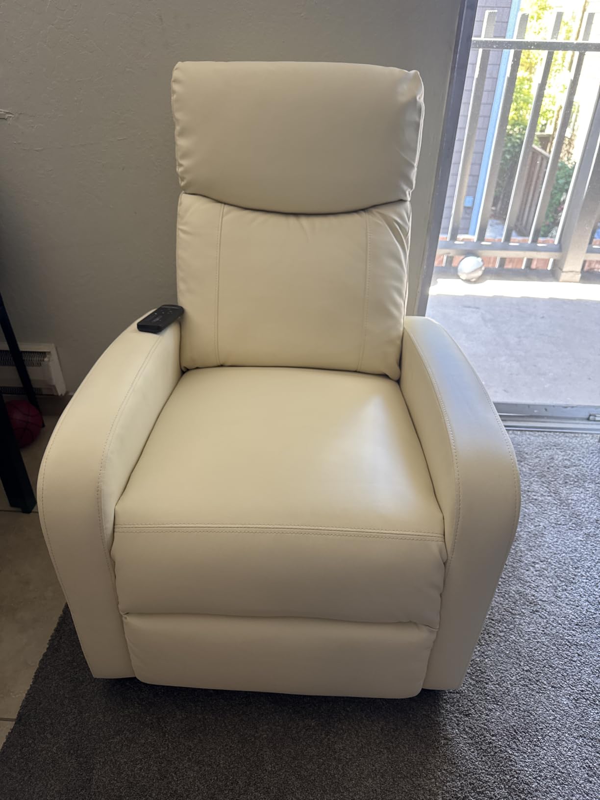 Sweetcrispy Massage Recliner Chair for Adults, Adjustable Home Theater Seating with Lumbar Support for Living Room, Modern Fabric Reclining for Small Space, Grey customer photo 2