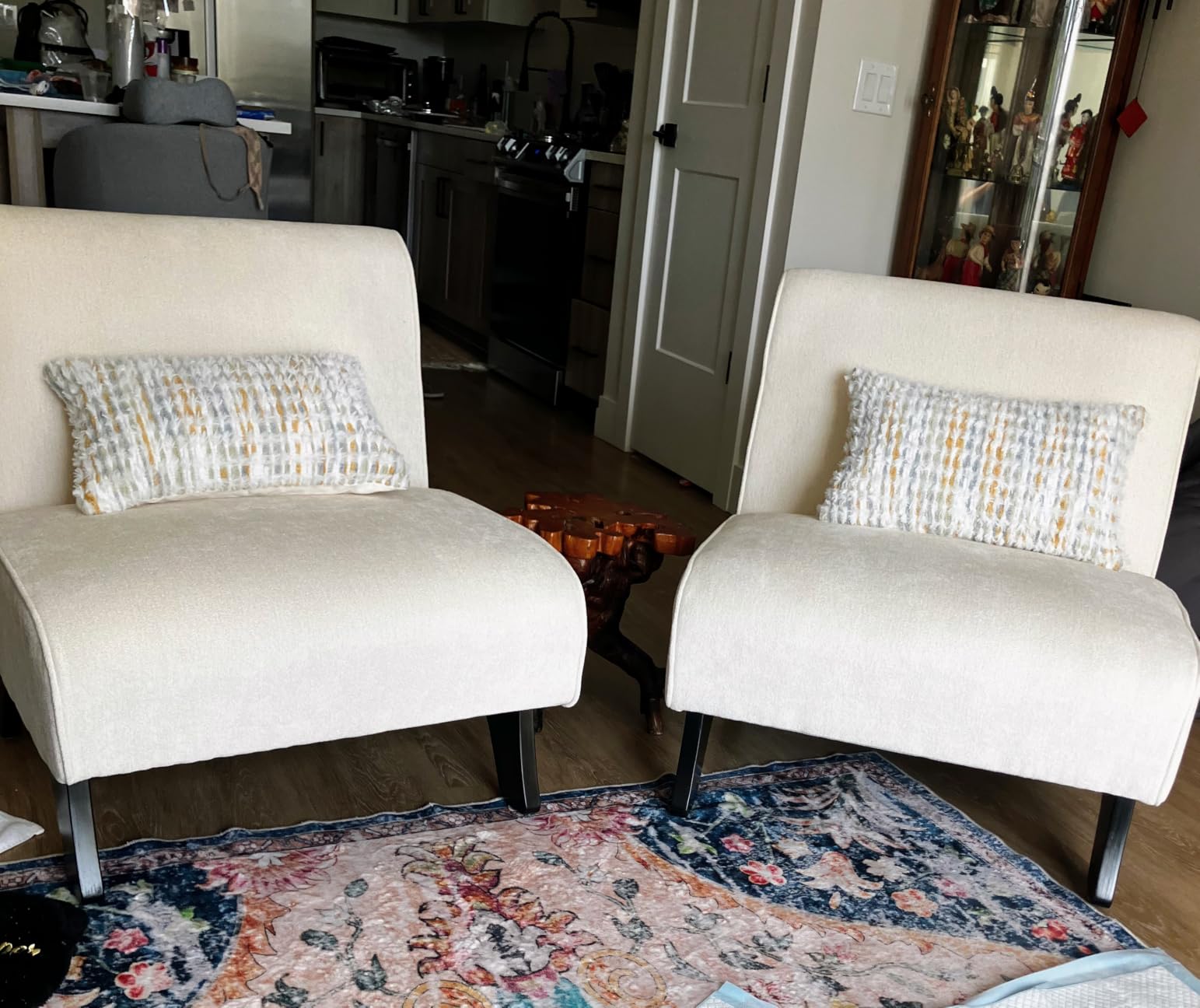Armless Accent Chair Comfy Upholstered Modern Living Room Side Chair customer photo 1
