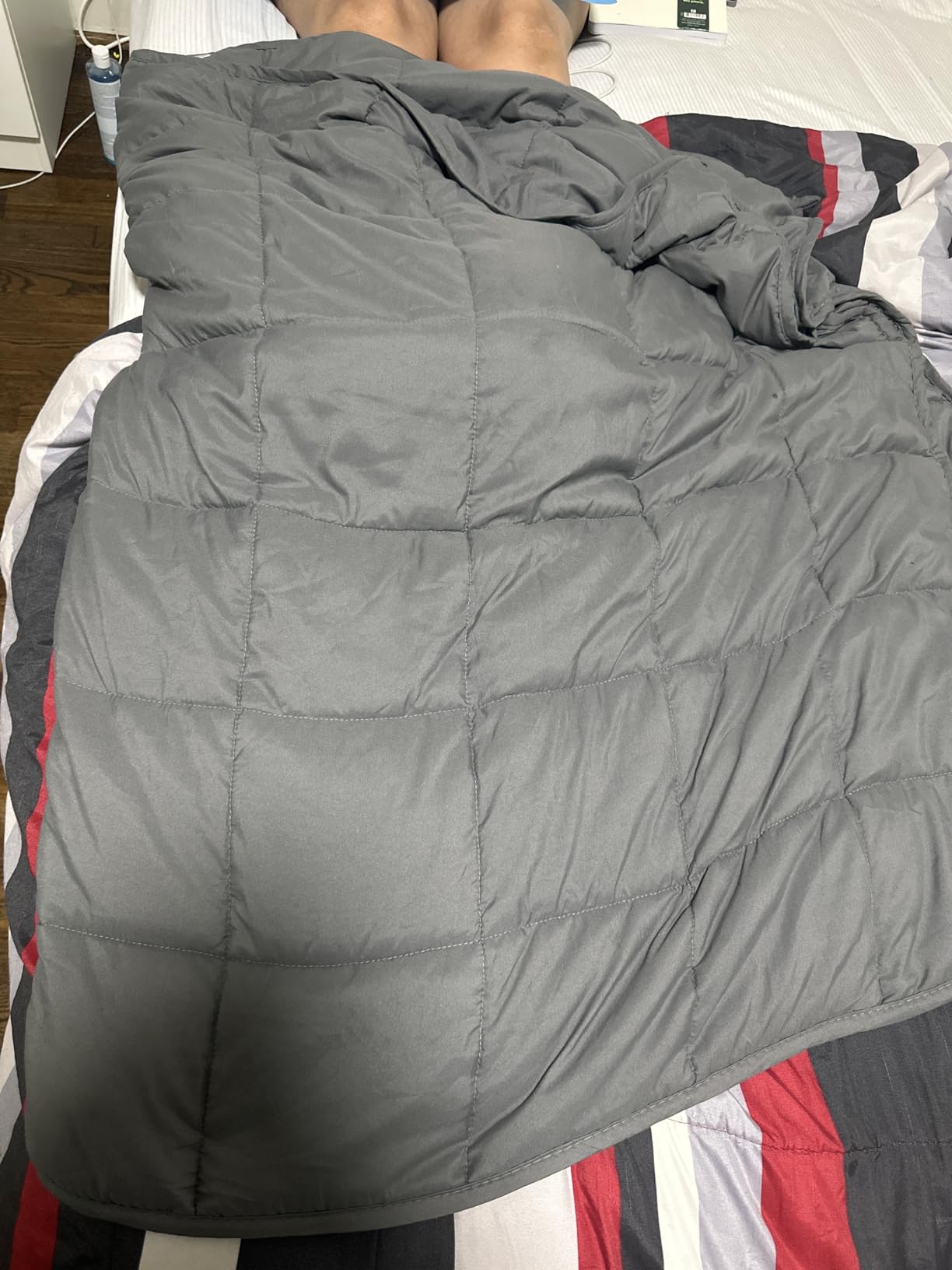 Smart Queen Weighted Blanket 25lbs (78”x85”,Grey) King Size Soft Cooling Heavy Blanket for Sleeping, Breathable All Season Comfort with Premium Glass Beads,Machine Washable customer photo 1