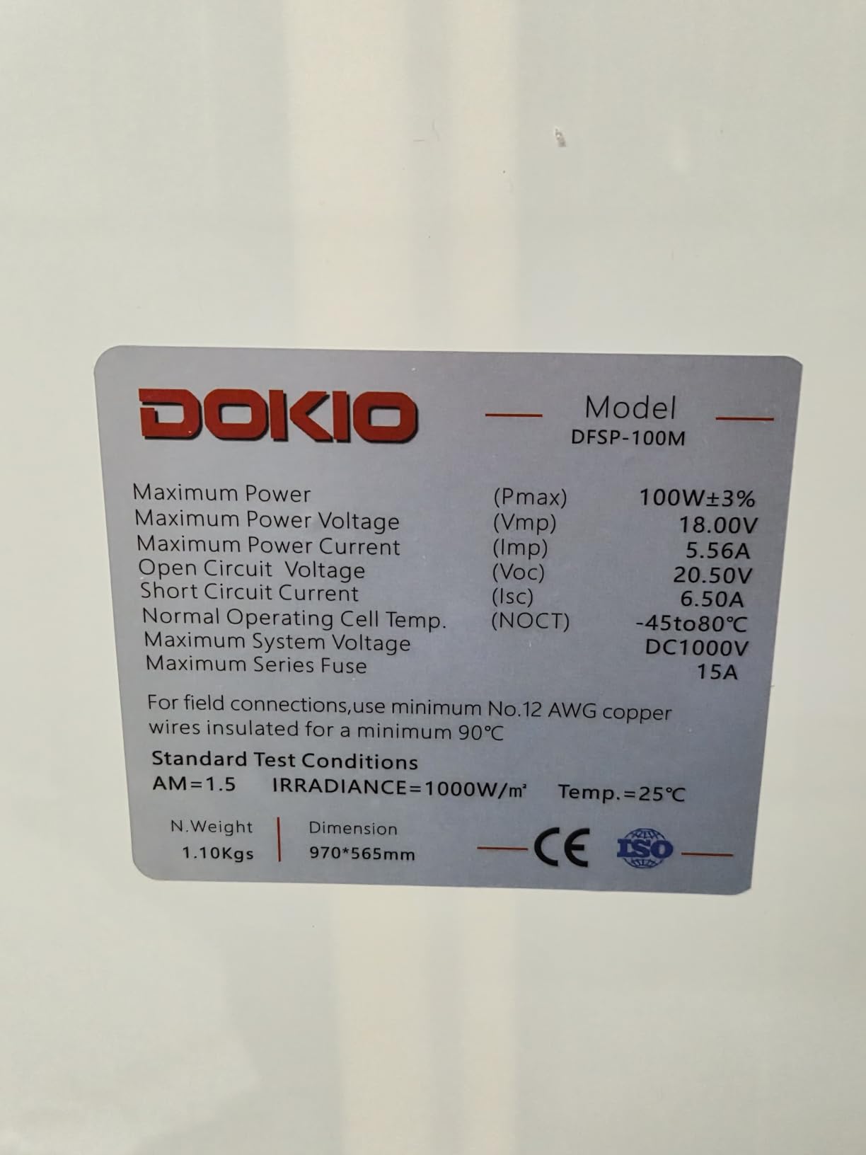 DOKIO 100W Flexible Solar Panel, 18V ETFE, for 12V RV and Marine Systems customer photo 2